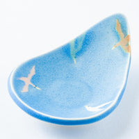 作家 柴田礼美 しずく皿-鳥/ブルー 作家 柴田礼美 陶磁器作家もの