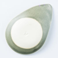 作家 柴田礼美 しずく皿-鳥/グレー 作家 柴田礼美 陶磁器作家もの