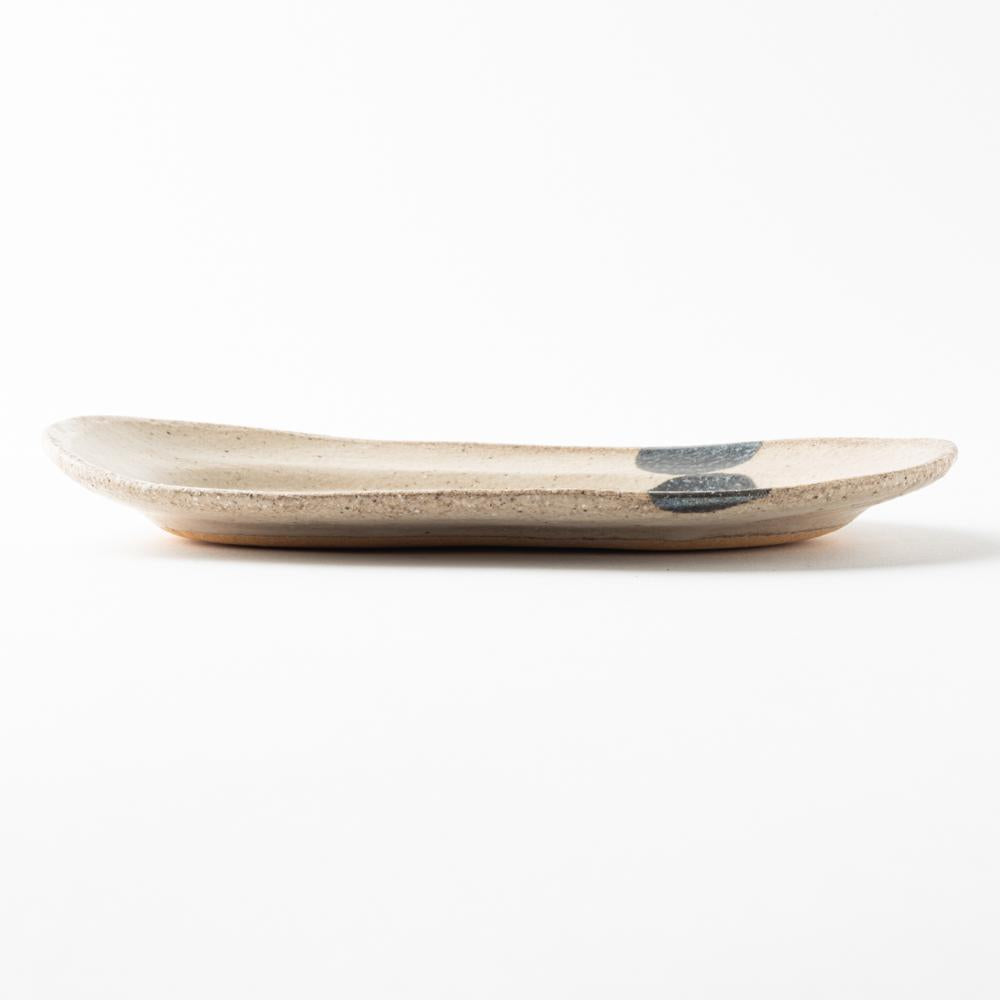 作家 岡村朝子 オーバル皿 小 dot A 作家 岡村朝子 陶磁器作家もの