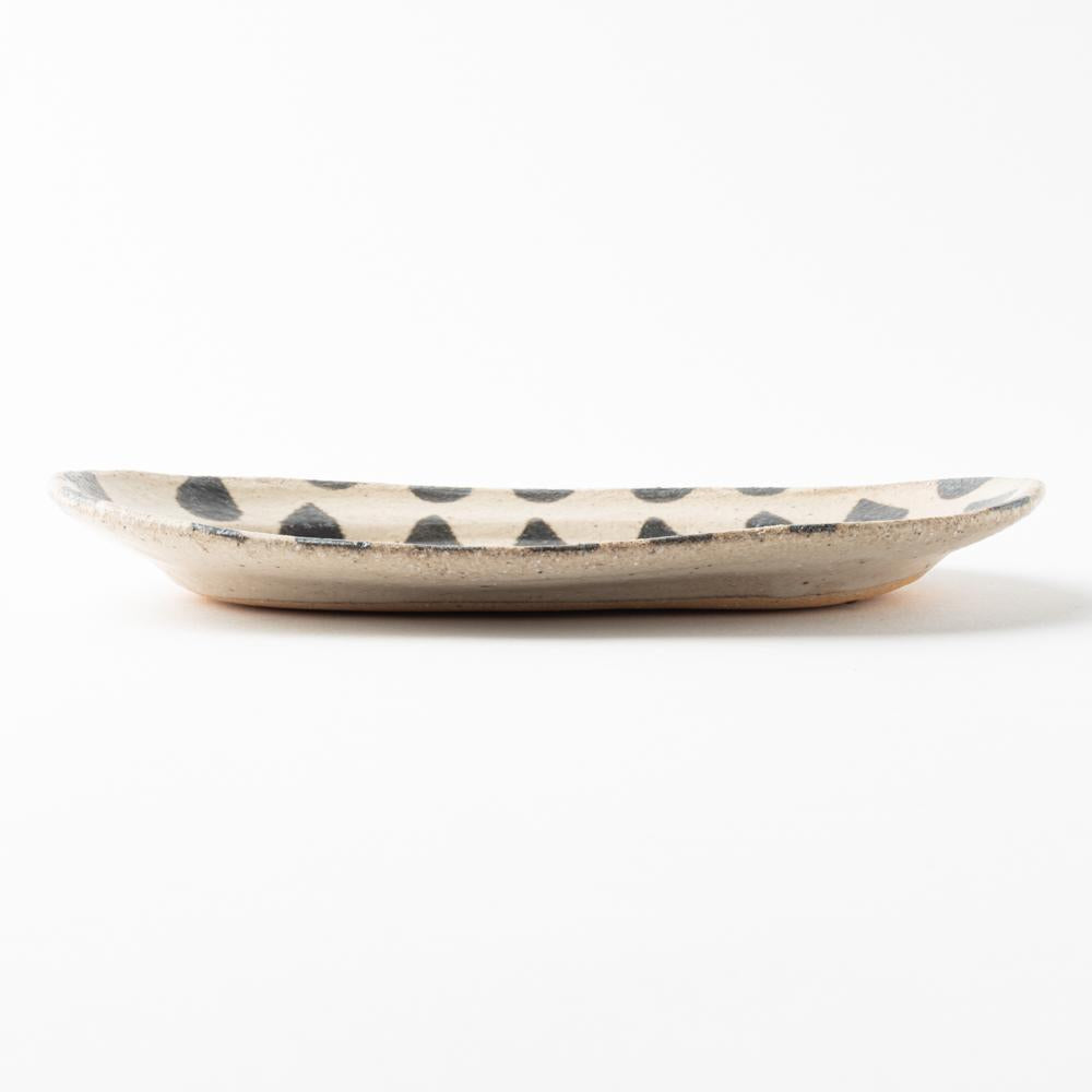 作家 岡村朝子 オーバル皿 小 drop A 作家 岡村朝子 陶磁器作家もの