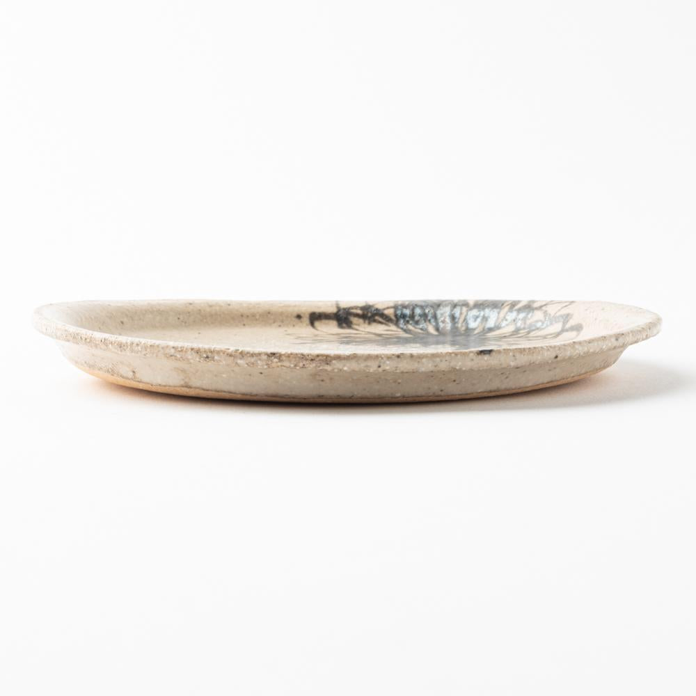 作家 岡村朝子 丸皿 小 hana 作家 岡村朝子 陶磁器作家もの