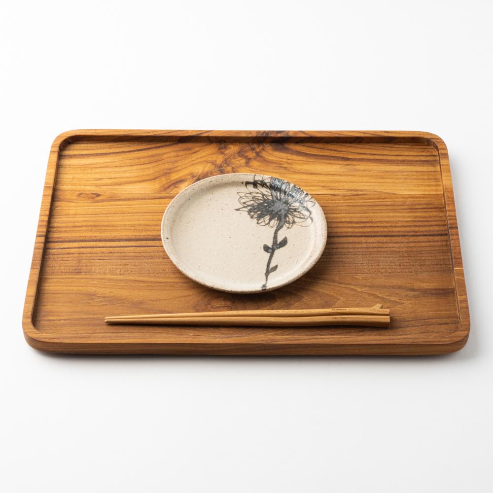 作家 岡村朝子 丸皿 小 hana 作家 岡村朝子 陶磁器作家もの