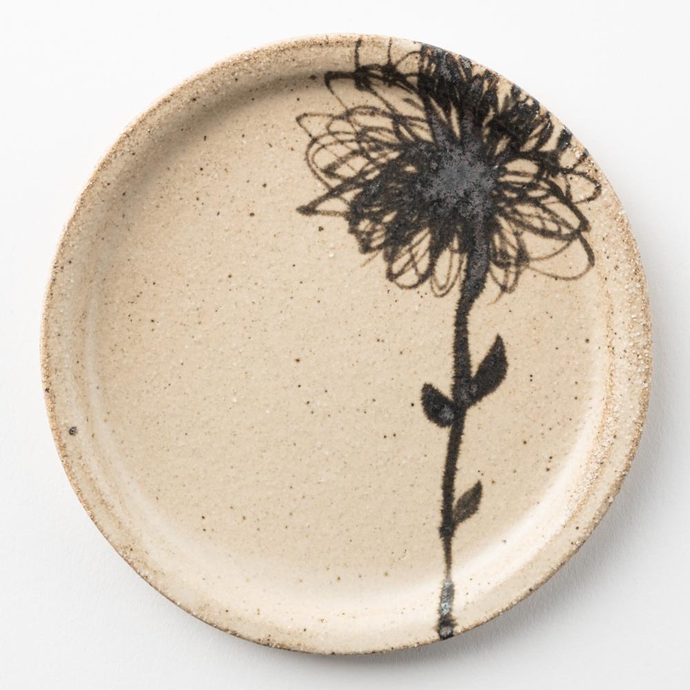 作家 岡村朝子 丸皿 小 hana 作家 岡村朝子 陶磁器作家もの