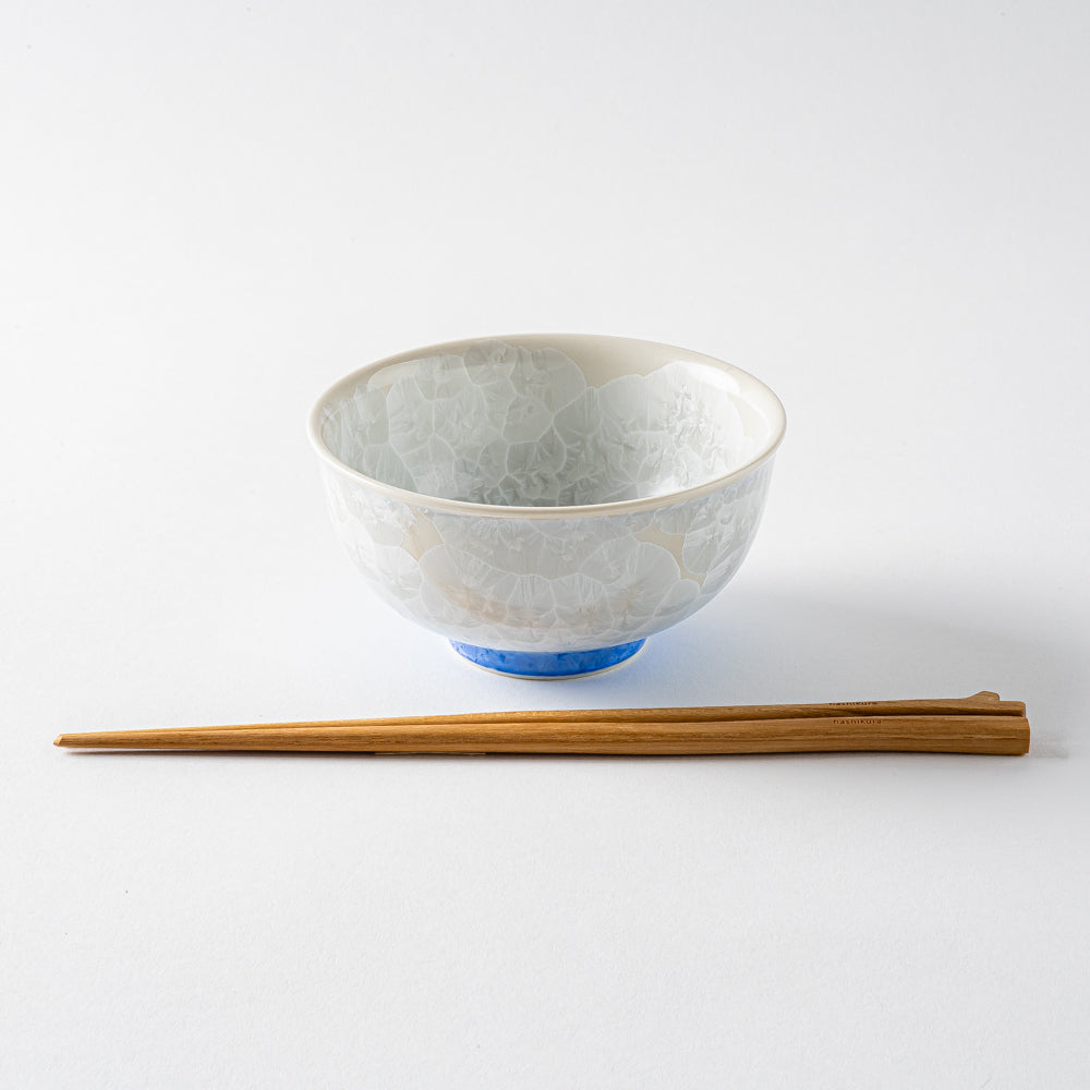 京焼・清水焼 陶あん 花結晶 ご飯茶碗 大（青白） 京焼・清水焼 陶あん 京焼・清水焼