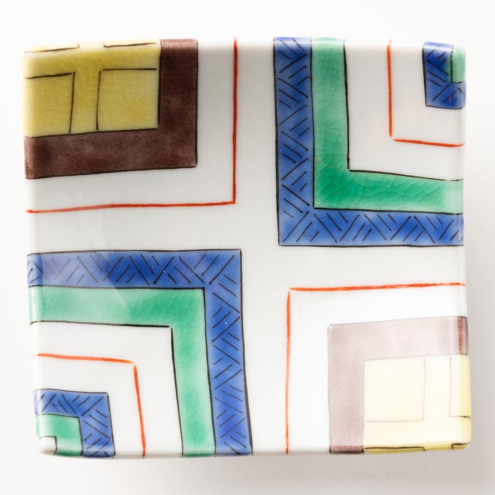 九谷焼工房花もん　珍味皿(幾何) 九谷焼工房花もん 九谷焼