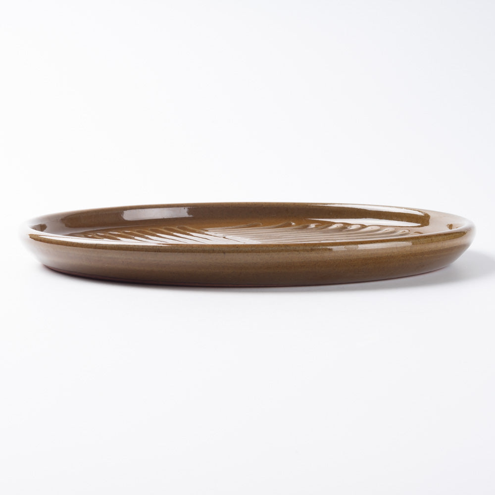 美濃焼　正陶苑　蒸れにくい トーストプレート（パン皿）　キャメル 美濃焼　正陶苑 美濃焼
