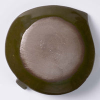 作家　タカハラユカ　leaf plate　dot kahki 作家　タカハラユカ 陶磁器作家もの