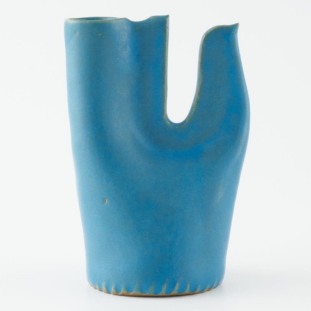 teto ceramics　トリの一輪挿し　青
