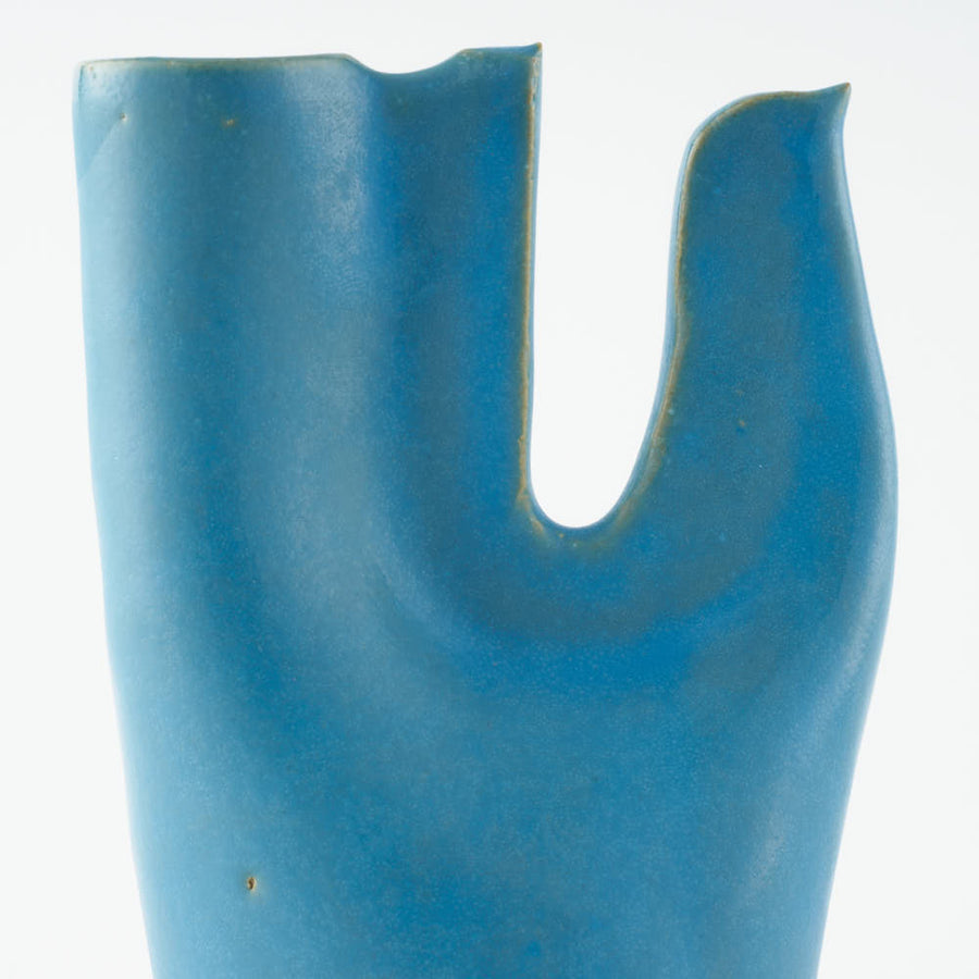 teto ceramics　トリの一輪挿し　青