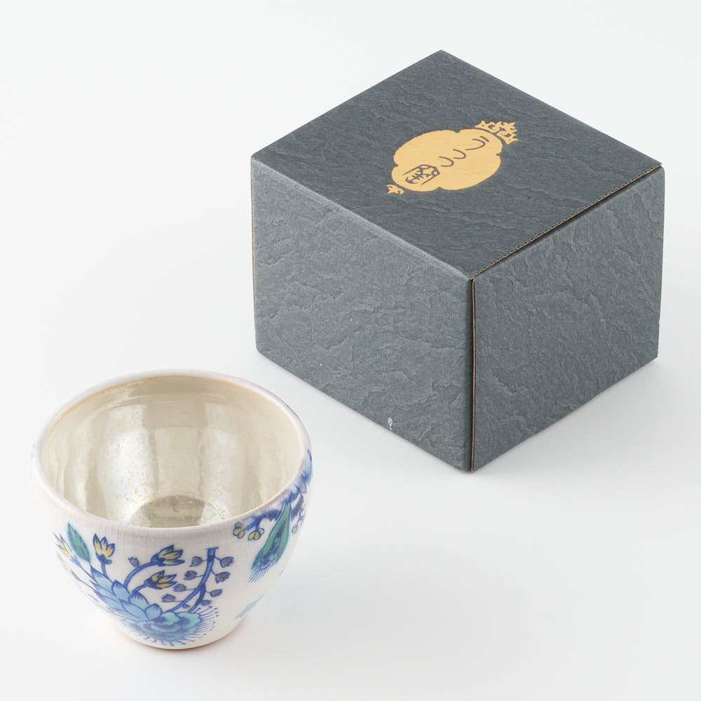 うつつ窯　作家　稲積佳谷　伝説の怪獣　カップ　花　青