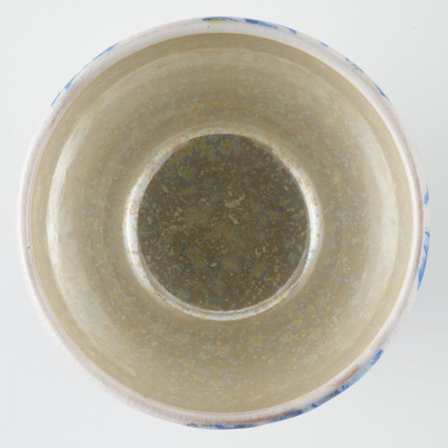 うつつ窯　作家　稲積佳谷　伝説の怪獣　カップ　花　青