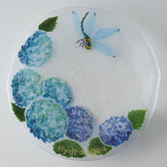 APLICO GLASS　紫陽花蜻蛉硝子丸皿 APLICO GLASS ガラスもの