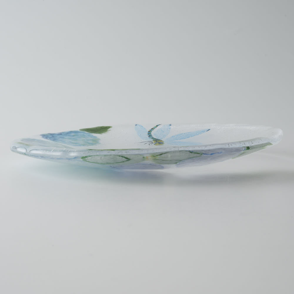 APLICO GLASS　紫陽花蜻蛉硝子丸皿