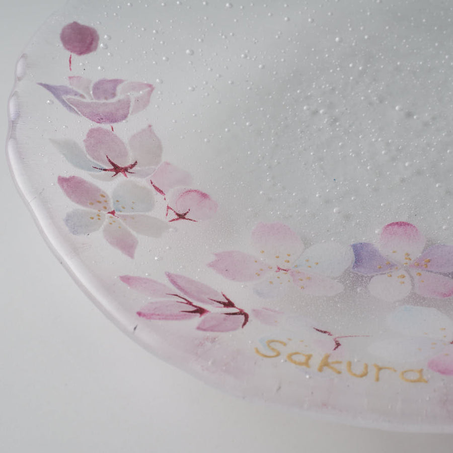 APLICO GLASS　桜硝子丸皿