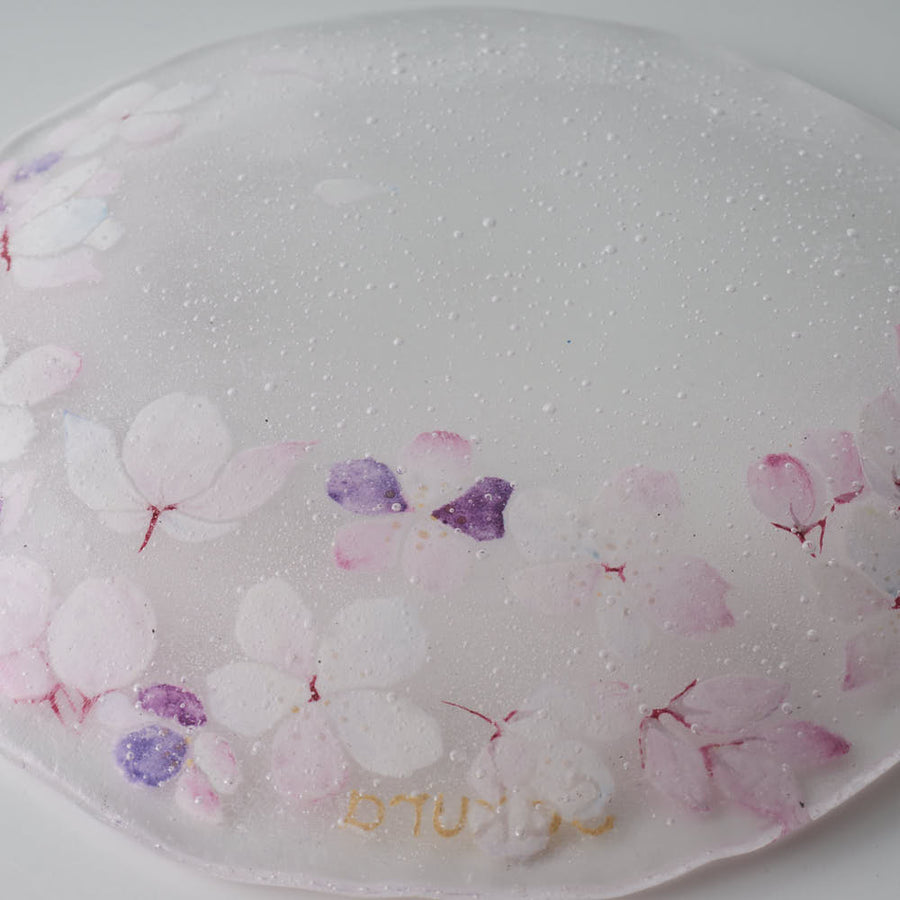 APLICO GLASS　桜硝子丸皿