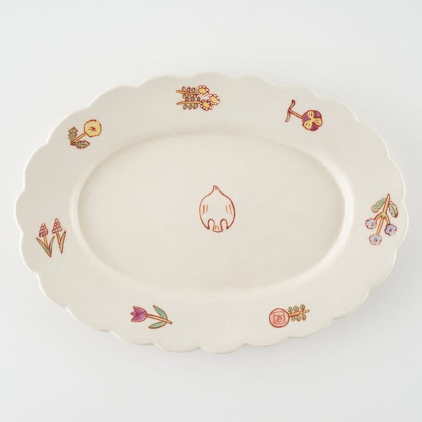 長浜由起子　輪花オーバル　2枚　ピンク　ホワイト　プレート　皿　器匿名発送 長浜由起子 | オーバル皿 | ホワイト - Anchor Bridge アンカー