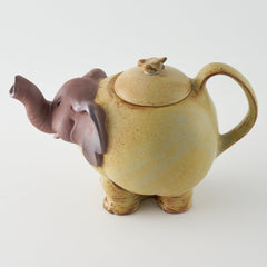 かしわ窯　ポット An elephant かしわ窯 陶磁器作家もの