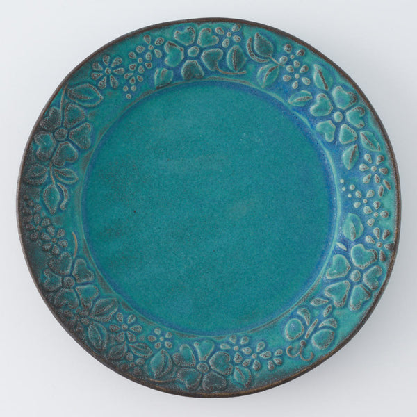 益子焼 わかさま陶芸 ガーデンプレート(L) ターコイズ ¥1,980 大人の焼き物
