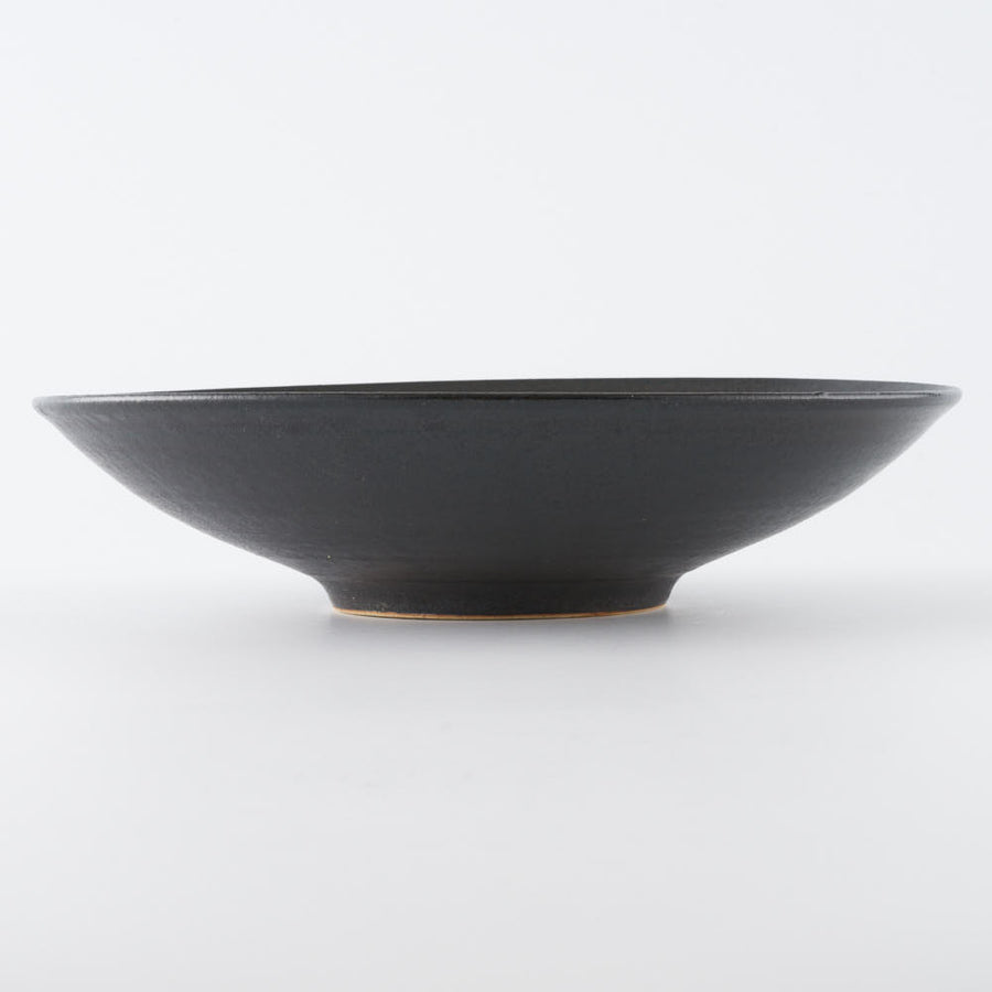 作家　児玉修治　フラットbowl 210 黒 作家　児玉修治 陶磁器作家もの