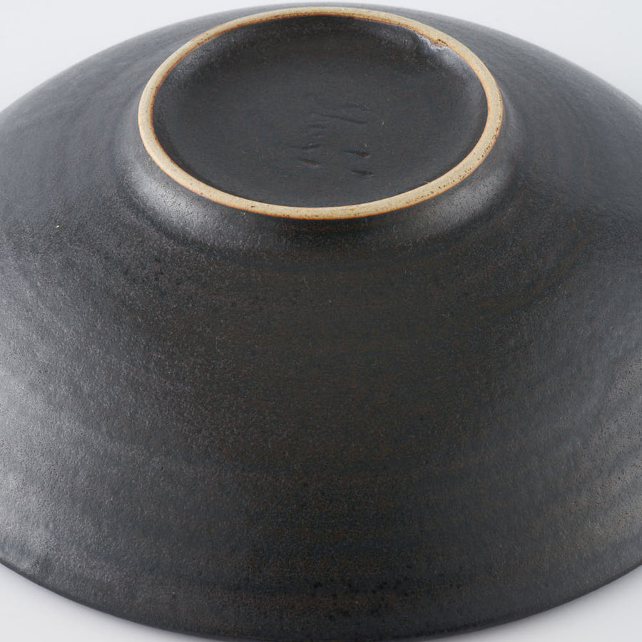 作家　児玉修治　フラットbowl 210 黒 作家　児玉修治 陶磁器作家もの