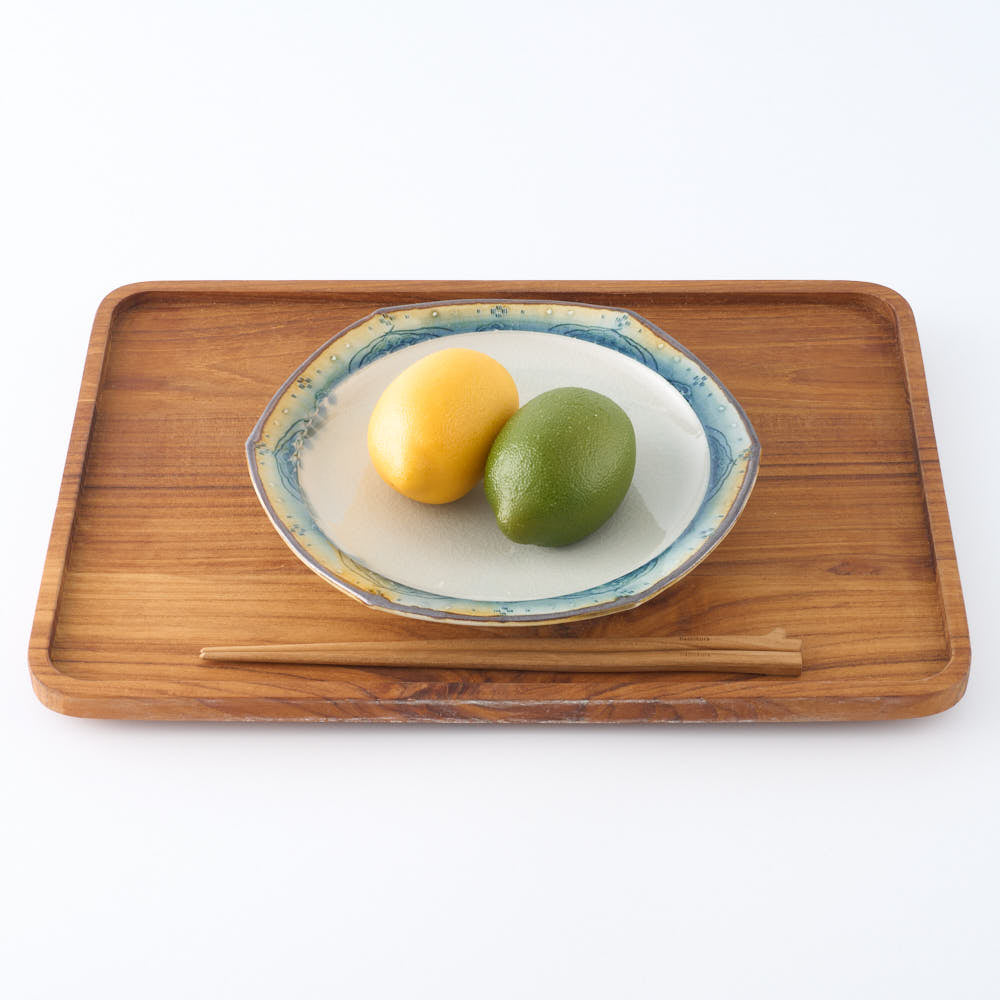 作家　小國美智子　亀甲5寸皿 作家　小國美智子 陶磁器作家もの