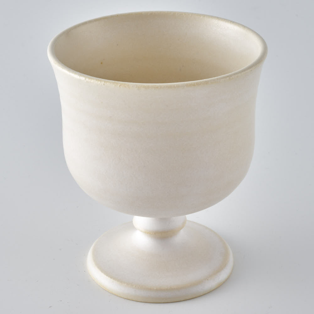 yoshida pottery　玉脚アイスカップ アンティークホワイト yoshida pottery 陶磁器作家もの