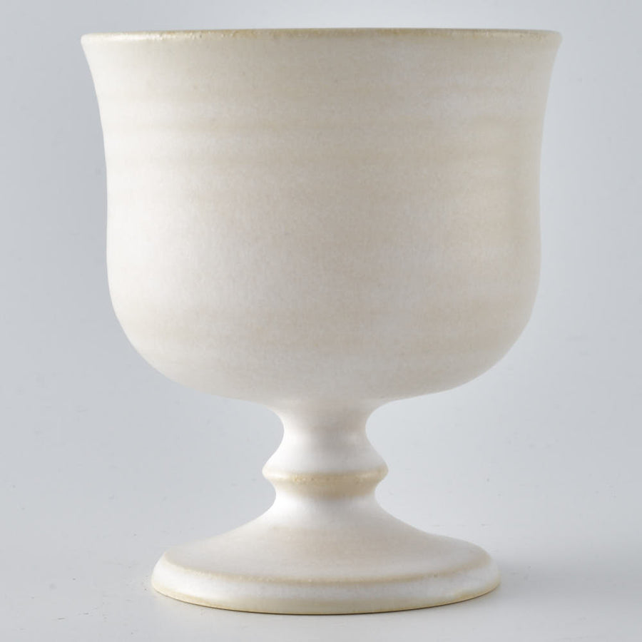 yoshida pottery　玉脚アイスカップ アンティークホワイト yoshida pottery 陶磁器作家もの
