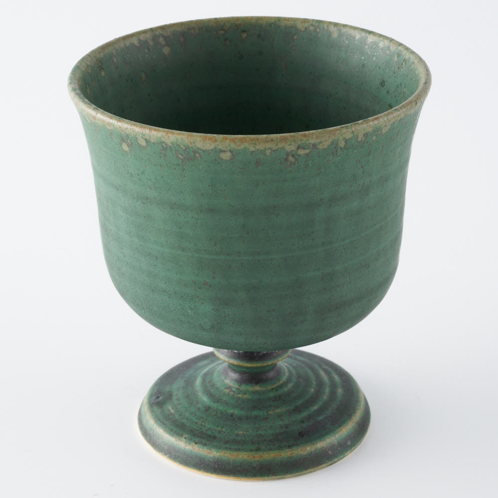yoshida pottery　玉脚アイスカップ さびいろうぐいす yoshida pottery 陶磁器作家もの