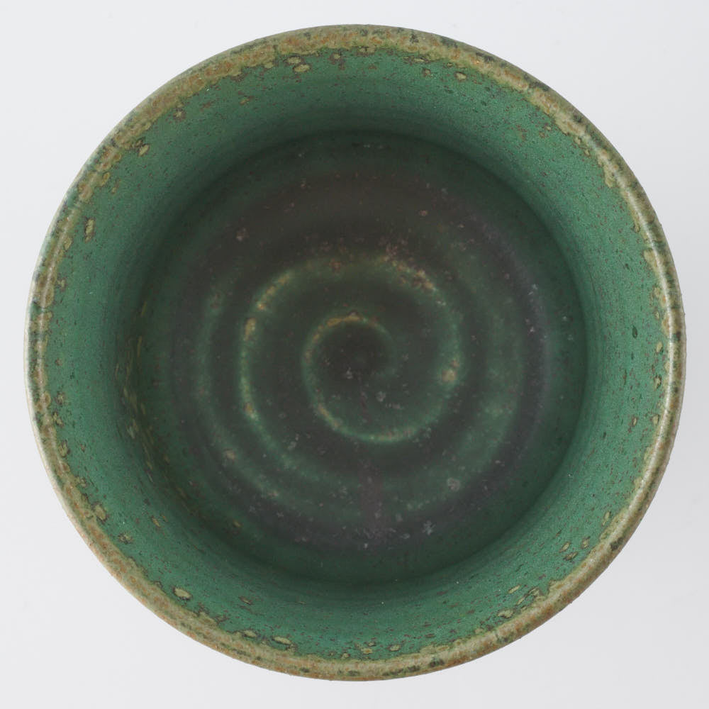 yoshida pottery　玉脚アイスカップ さびいろうぐいす yoshida pottery 陶磁器作家もの