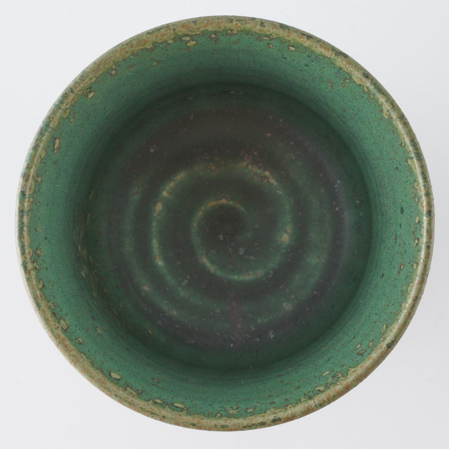 yoshida pottery　玉脚アイスカップ さびいろうぐいす yoshida pottery 陶磁器作家もの
