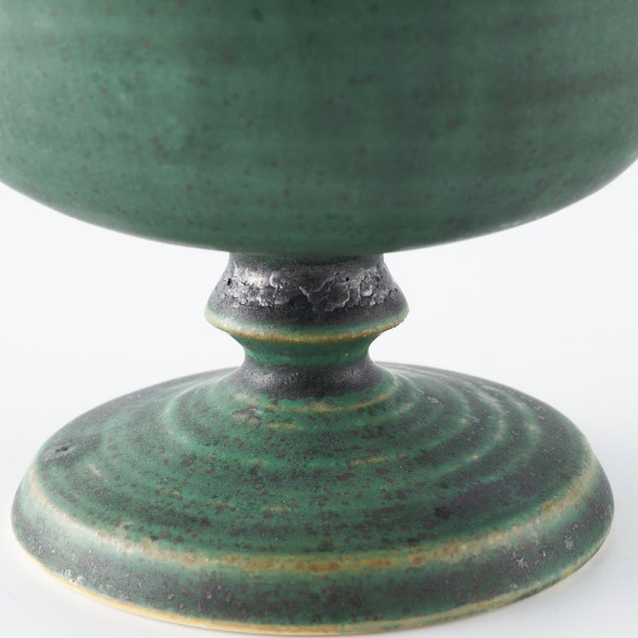 yoshida pottery　玉脚アイスカップ さびいろうぐいす yoshida pottery 陶磁器作家もの