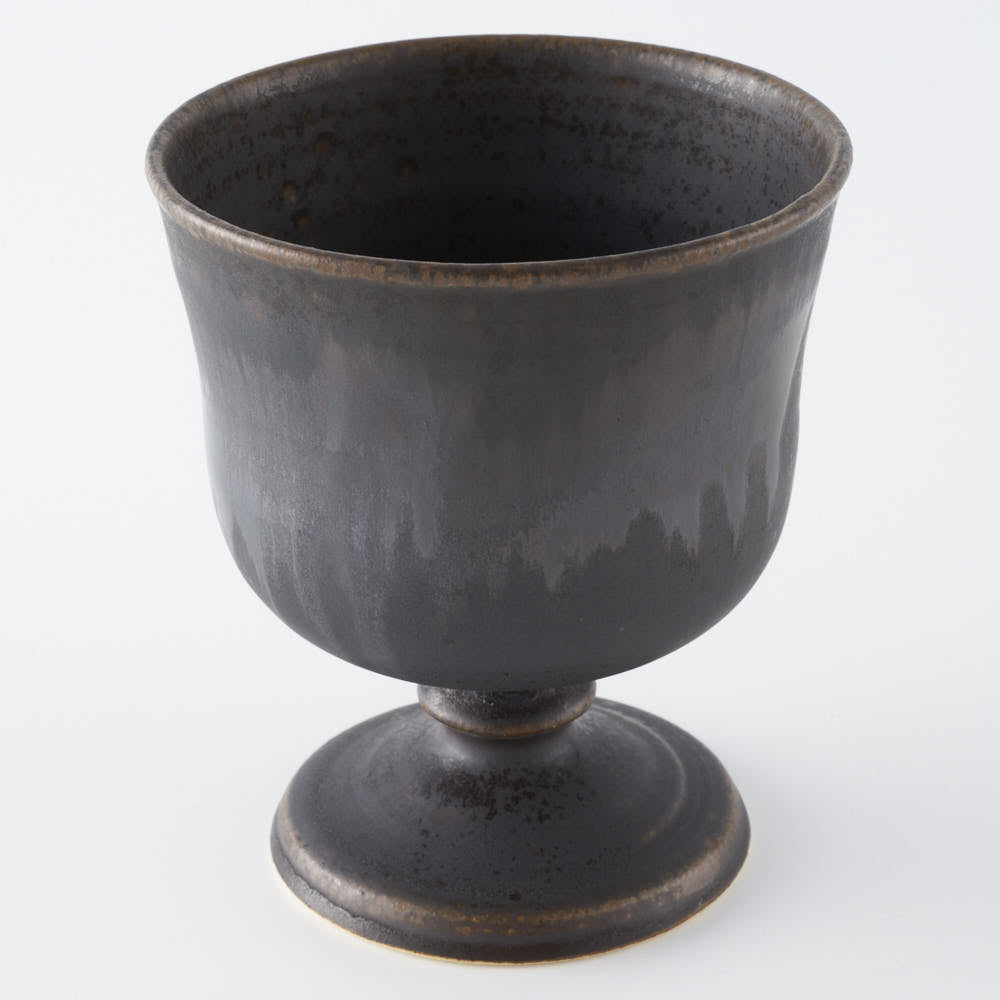 yoshida pottery　玉脚アイスカップ さびいろすす yoshida pottery 陶磁器作家もの