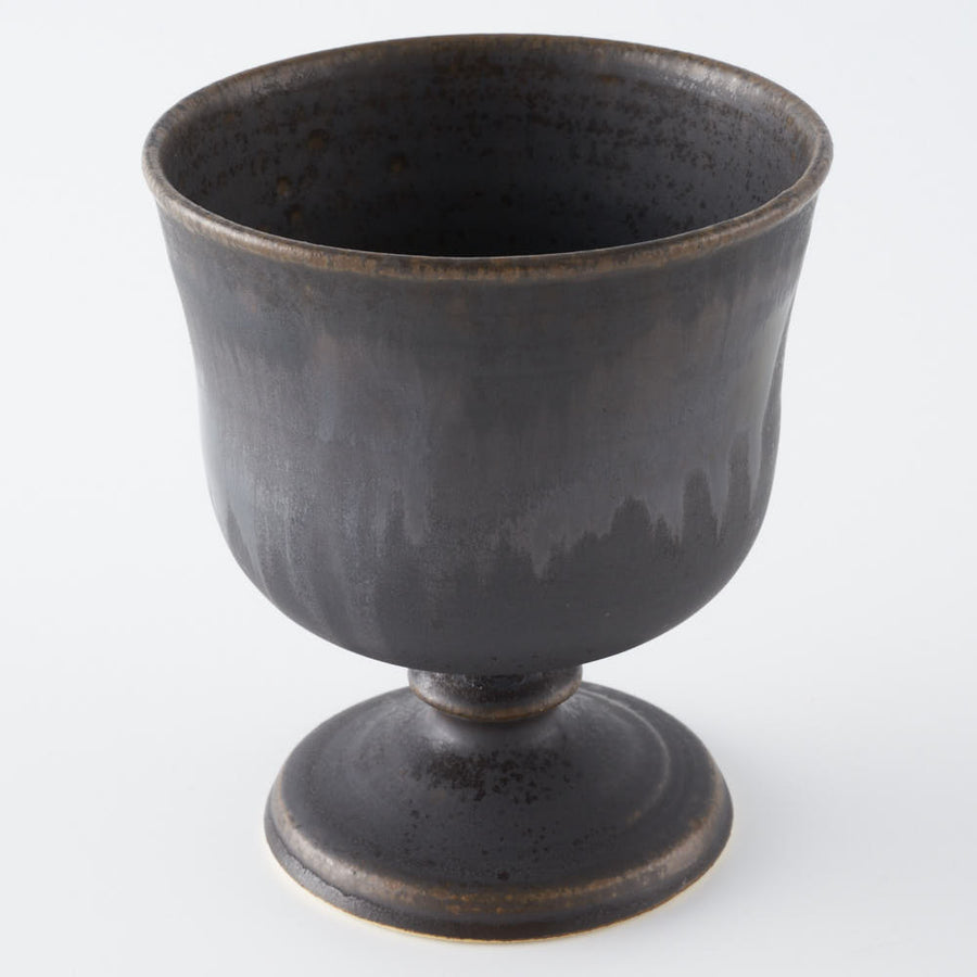 yoshida pottery　玉脚アイスカップ さびいろすす yoshida pottery 陶磁器作家もの