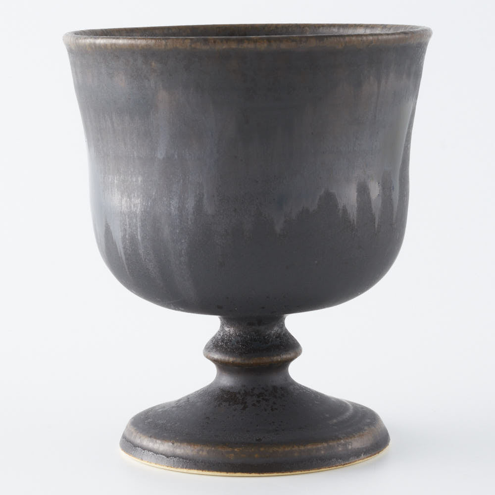 yoshida pottery　玉脚アイスカップ さびいろすす yoshida pottery 陶磁器作家もの