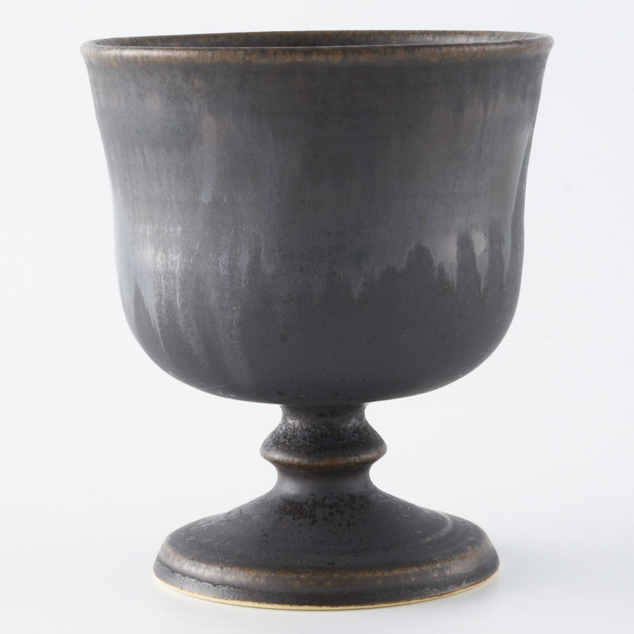 yoshida pottery　玉脚アイスカップ さびいろすす yoshida pottery 陶磁器作家もの