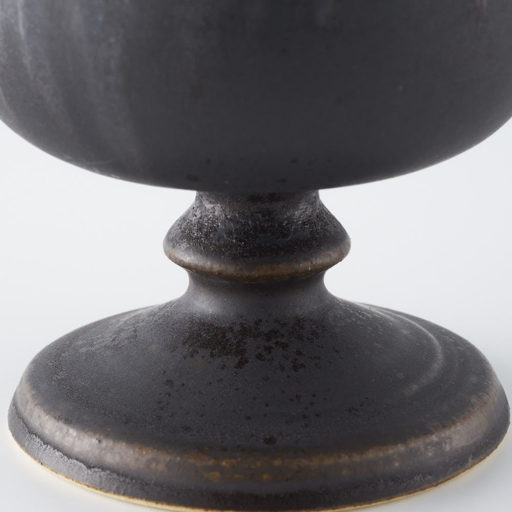 yoshida pottery　玉脚アイスカップ さびいろすす yoshida pottery 陶磁器作家もの