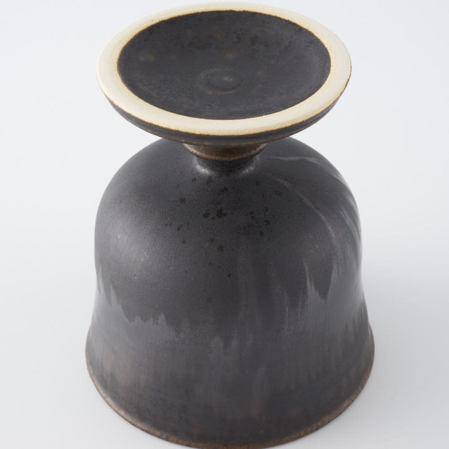 yoshida pottery　玉脚アイスカップ さびいろすす yoshida pottery 陶磁器作家もの