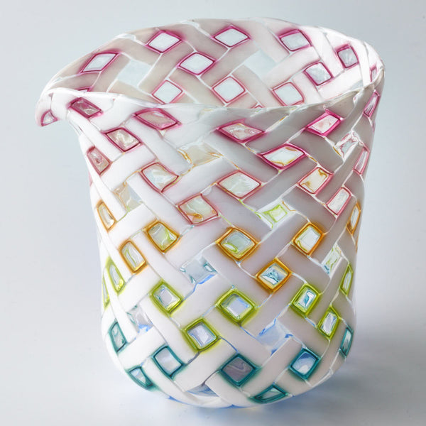 033 [激レア]彩色彫りガラス　2客　手作り　未使用 033 [激レア]彩色彫りガラス 2客 手作り 未使用 033 [激レア]彩色彫り