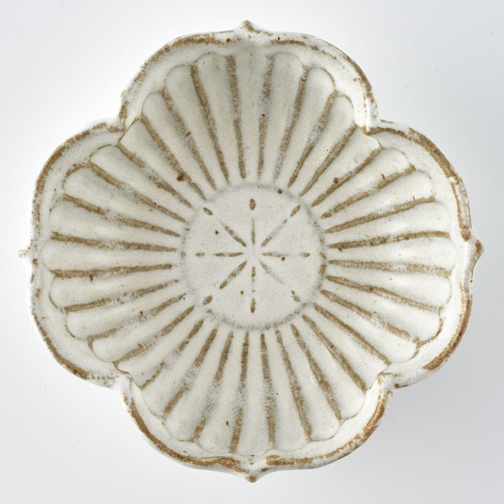 作家　古角志奈帆　花鉢　white brown 作家　古角志奈帆 陶磁器作家もの