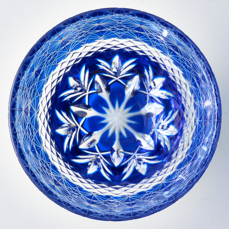 作家ものガラス七宝絵柄の八角皿 工芸品
