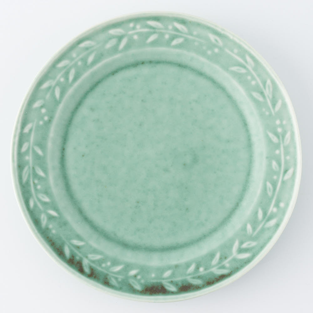 作家　佐々木綾子　5寸plate olive グリーン 作家　佐々木綾子 陶磁器作家もの