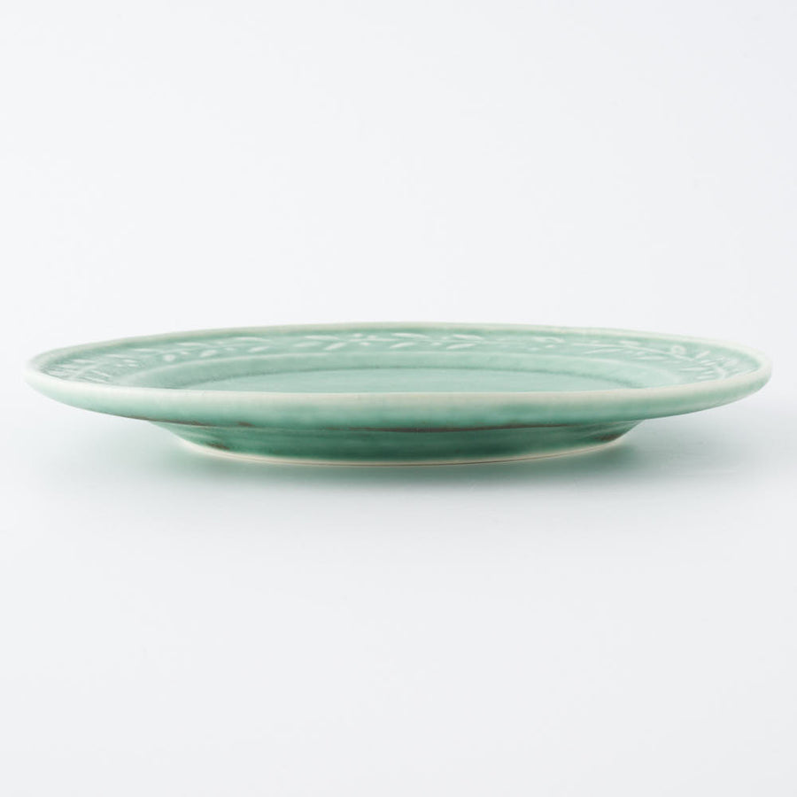 作家　佐々木綾子　5寸plate olive グリーン 作家　佐々木綾子 陶磁器作家もの