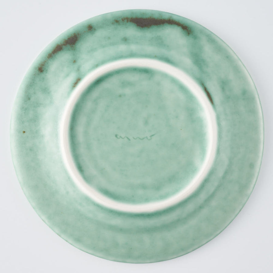 作家　佐々木綾子　5寸plate olive グリーン 作家　佐々木綾子 陶磁器作家もの