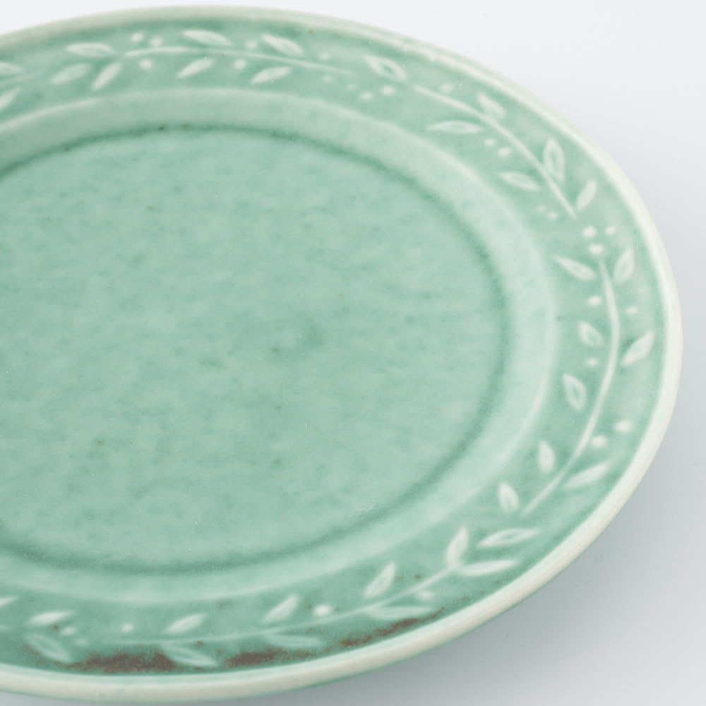 作家　佐々木綾子　5寸plate olive グリーン 作家　佐々木綾子 陶磁器作家もの