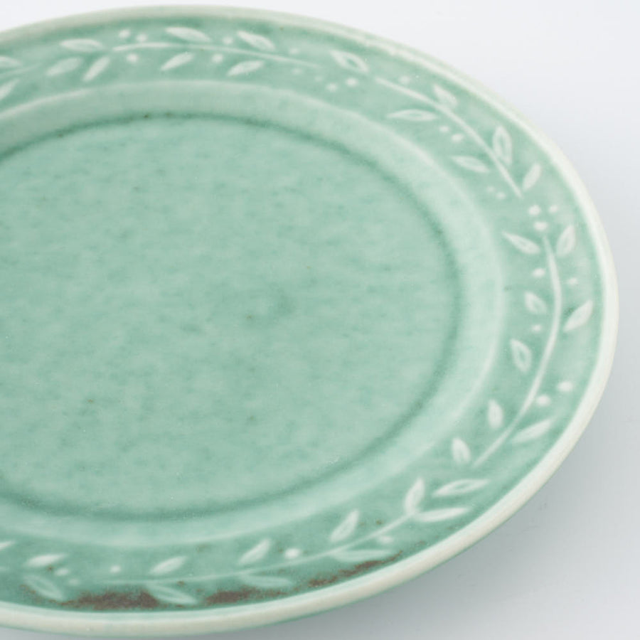作家　佐々木綾子　5寸plate olive グリーン 作家　佐々木綾子 陶磁器作家もの