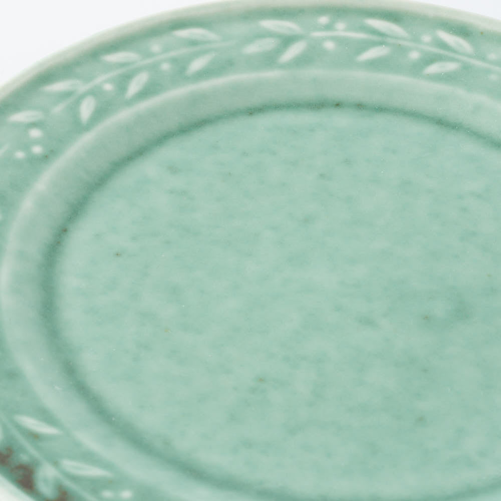 作家　佐々木綾子　5寸plate olive グリーン 作家　佐々木綾子 陶磁器作家もの