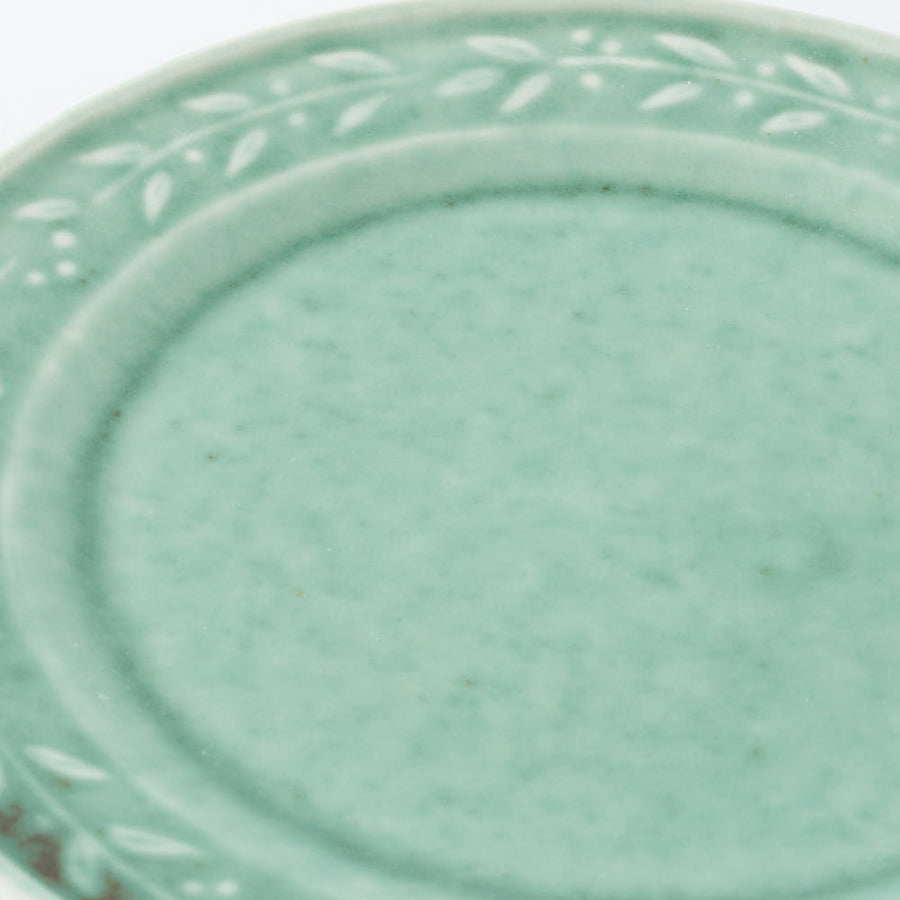 作家　佐々木綾子　5寸plate olive グリーン 作家　佐々木綾子 陶磁器作家もの
