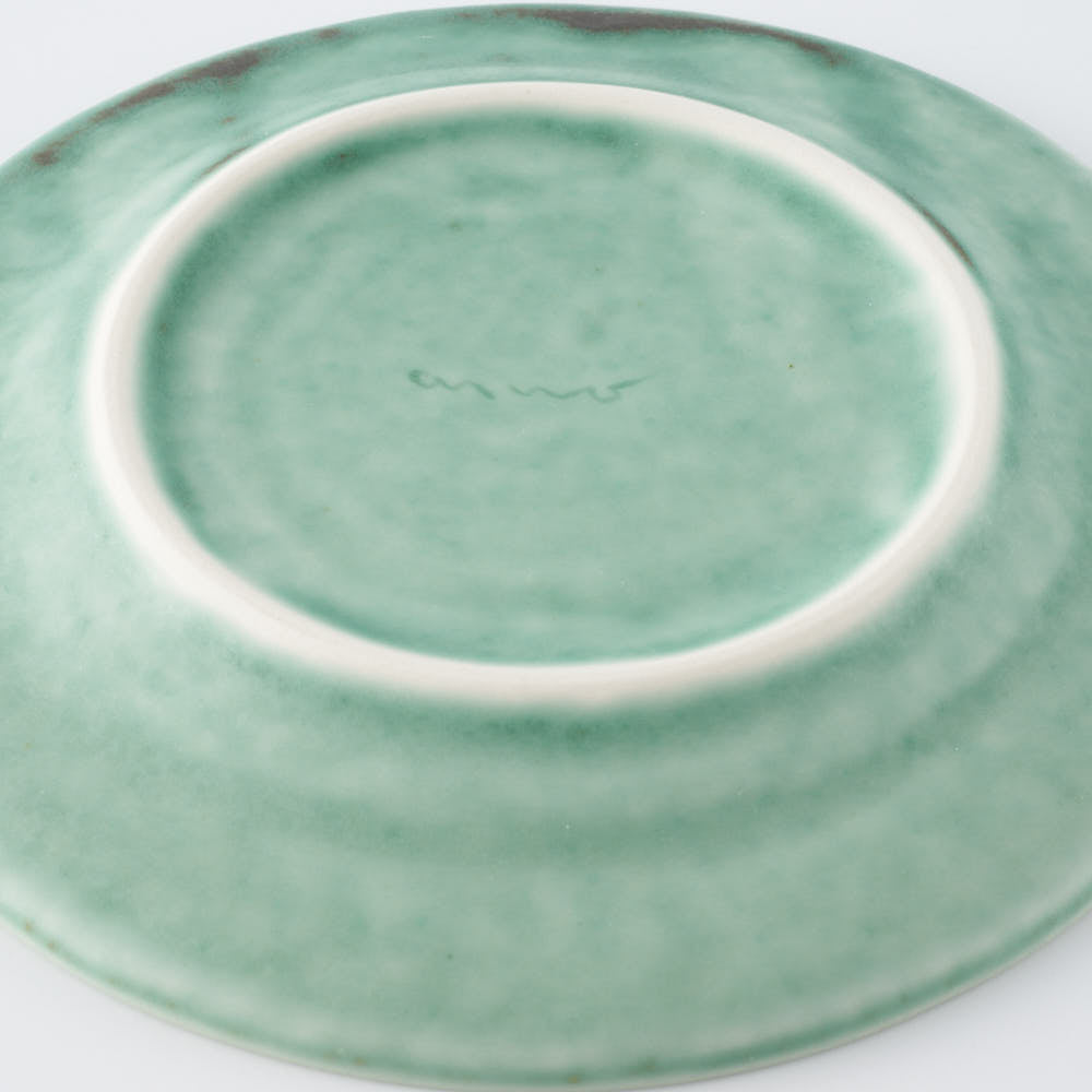 作家　佐々木綾子　5寸plate olive グリーン 作家　佐々木綾子 陶磁器作家もの