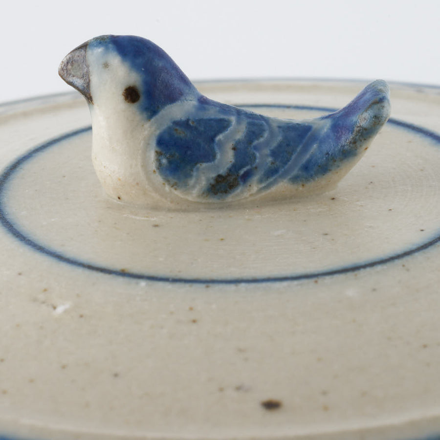 作家　中西申幸　鳥遊戯画　ミニお重 作家　中西申幸 陶磁器作家もの