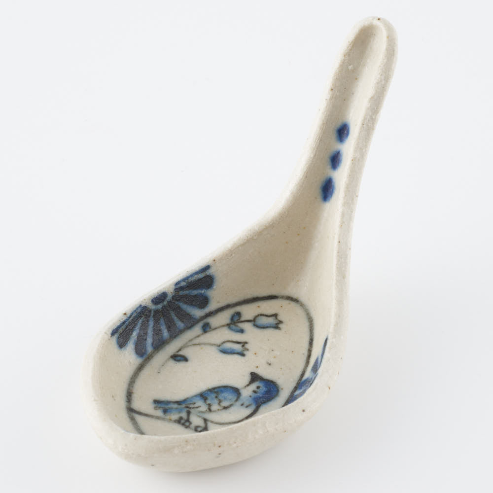 作家　中西申幸　鳥遊戯画　蓮華 作家　中西申幸 陶磁器作家もの